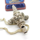 Victorian Sterling Silver Baby Rattle, Whistle & Teether 1865 Birmingham Antique
