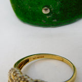 9ct Yellow Gold & Diamond Set Cluster Dress Ring Vintage c1970 Birmingham