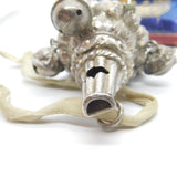 Victorian Sterling Silver Baby Rattle, Whistle & Teether 1865 Birmingham Antique