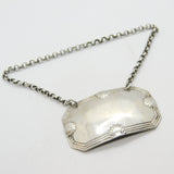 York Assay Victorian Sterling Silver Blank Decanter Label Shell Pattern 1843