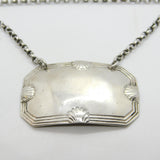 York Assay Victorian Sterling Silver Blank Decanter Label Shell Pattern 1843
