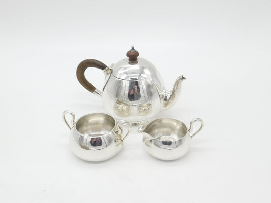 Victorian Sterling Silver Bachelors Three Piece Tea Set Antique 1872 London