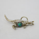 Australian Sterling Silver & Opal Set Kangaroo Charm Pendant Vintage c1970