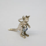 Australian Sterling Silver & Opal Set Kangaroo Charm Pendant Vintage c1970