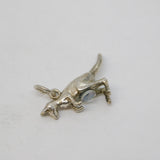 Australian Sterling Silver & Opal Set Kangaroo Charm Pendant Vintage c1970