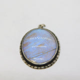 Sterling Silver Morpho Butterfly Wing Drop Pendant Antique 1921 Birmingham