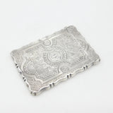 Early Victorian Sterling Silver Floral Pattern Card Case 1857 Birmingham George Unite