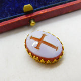 Victorian 15ct Yellow Gold Carved Sardonyx Cross Seal Intaglio c1850 Antique