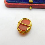 Victorian 15ct Yellow Gold Carved Sardonyx Cross Seal Intaglio c1850 Antique