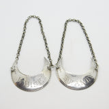 Pair of Georgian Sterling Silver Crescent Whisky & Brandy Decanter Labels 1798