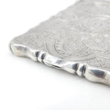 Early Victorian Sterling Silver Floral Pattern Card Case 1857 Birmingham George Unite