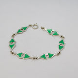 Italian Sterling Silver & Guilloche Enamel Reversible Bracelet Vintage c1990