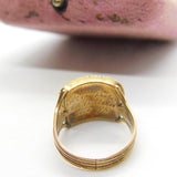 Georgian 9ct Gold & Seed Pearl Mourning Ring 'Mrs Ann Baker, Apr. 1811' Antique