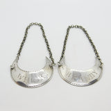 Pair of Georgian Sterling Silver Crescent Whisky & Brandy Decanter Labels 1798