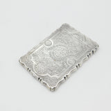 Early Victorian Sterling Silver Floral Pattern Card Case 1857 Birmingham George Unite