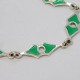 Italian Sterling Silver & Guilloche Enamel Reversible Bracelet Vintage c1990