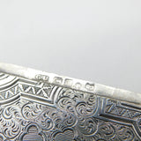 Early Victorian Sterling Silver Floral Pattern Card Case 1857 Birmingham George Unite
