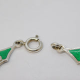 Italian Sterling Silver & Guilloche Enamel Reversible Bracelet Vintage c1990