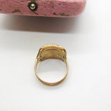 Georgian 9ct Gold & Seed Pearl Mourning Ring 'Mrs Ann Baker, Apr. 1811' Antique