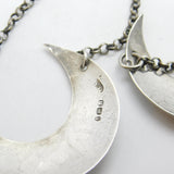 Pair of Georgian Sterling Silver Crescent Whisky & Brandy Decanter Labels 1798