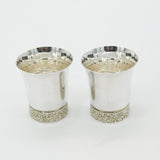 Pair of Sterling Silver Thistle Style Whisky Tot Cups 1973 Birmingham Vintage