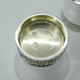 Pair of Sterling Silver Thistle Style Whisky Tot Cups 1973 Birmingham Vintage