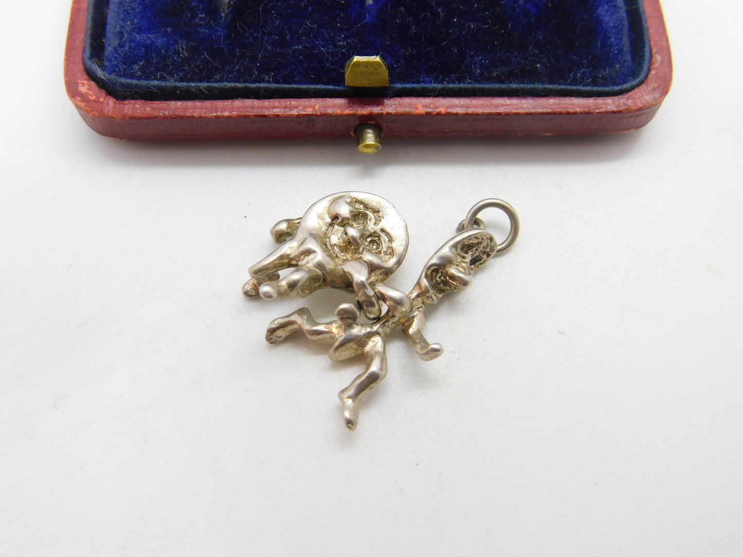 Sterling Silver Articulated 'Dish Ran Away with the Spoon' Charm Vintage c1970