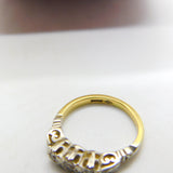 Victorian 18ct Yellow Gold 0.2ct Diamond Three-Stone Ring c1890 Antique