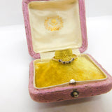 9ct Yellow Gold, Sapphire & Diamond Band Ring Vintage c1980 Sheffield