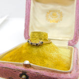 9ct Yellow Gold, Sapphire & Diamond Band Ring Vintage c1980 Sheffield