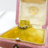 9ct Yellow Gold, Sapphire & Diamond Band Ring Vintage c1980 Sheffield