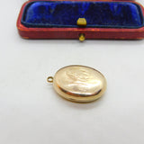 Victorian 9ct Rose Gold Back & Front, Seed Pearl & Turquoise Locket c1860