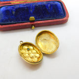 Victorian 9ct Rose Gold Back & Front, Seed Pearl & Turquoise Locket c1860