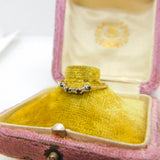 9ct Yellow Gold, Sapphire & Diamond Band Ring Vintage c1980 Sheffield