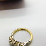 Victorian 18ct Yellow Gold 0.2ct Diamond Three-Stone Ring c1890 Antique