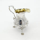 Victorian Sterling Silver Floral Leaf Pattern Cream Jug 1866 London Antique
