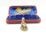 Sterling Silver & Derbyshire Blue John Set Fob Seal 1977 Birmingham Vintage