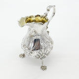Victorian Sterling Silver Floral Leaf Pattern Cream Jug 1866 London Antique