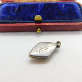 TLM Sterling Silver & Morpho Butterfly Wing Tropical Island Drop Pendant Antique