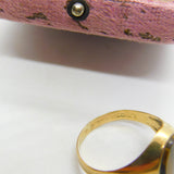 9ct Yellow Gold Tiger's Eye Stone Set Signet Ring Vintage c1970 Size V UK