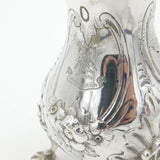 Victorian Sterling Silver Floral Leaf Pattern Cream Jug 1866 London Antique
