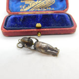 WW1-era Silver & Wooden 'Fumsup' Good Luck Charm Pendant Antique c1915