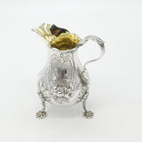 Victorian Sterling Silver Floral Leaf Pattern Cream Jug 1866 London Antique