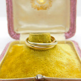 9ct Yellow, Rose & White Gold Trinity Ring Vintage c1970