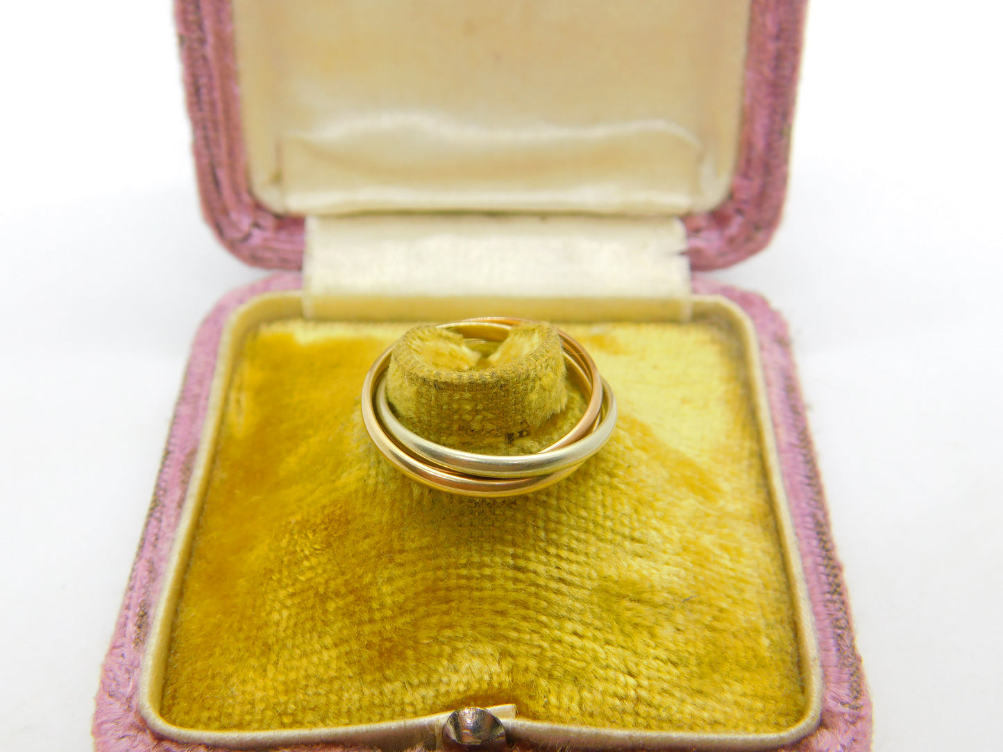 9ct Yellow, Rose & White Gold Trinity Ring Vintage c1970