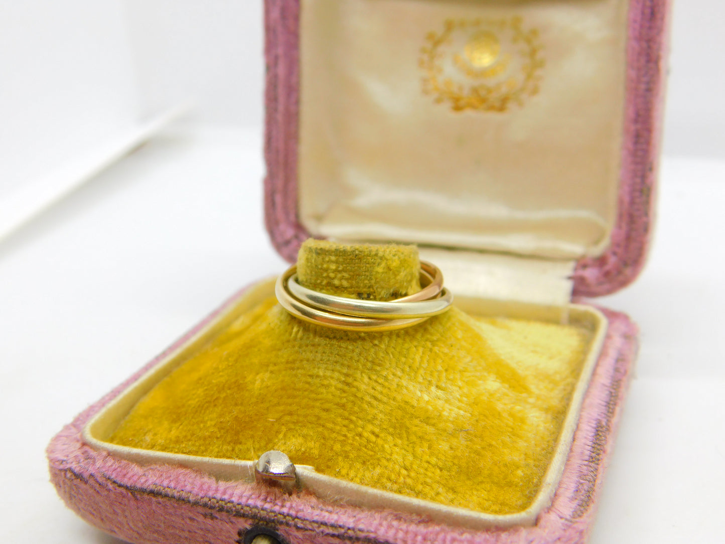 9ct Yellow, Rose & White Gold Trinity Ring Vintage c1970