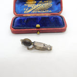WW1-era Silver & Wooden 'Fumsup' Good Luck Charm Pendant Antique c1915
