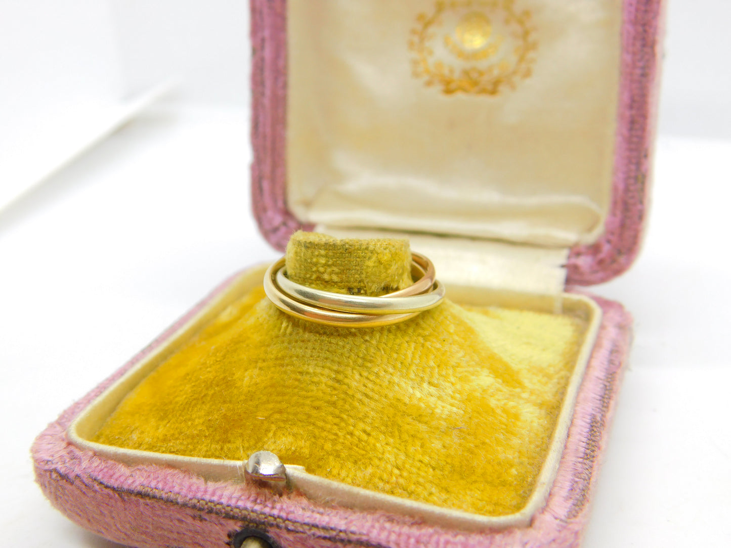 9ct Yellow, Rose & White Gold Trinity Ring Vintage c1970