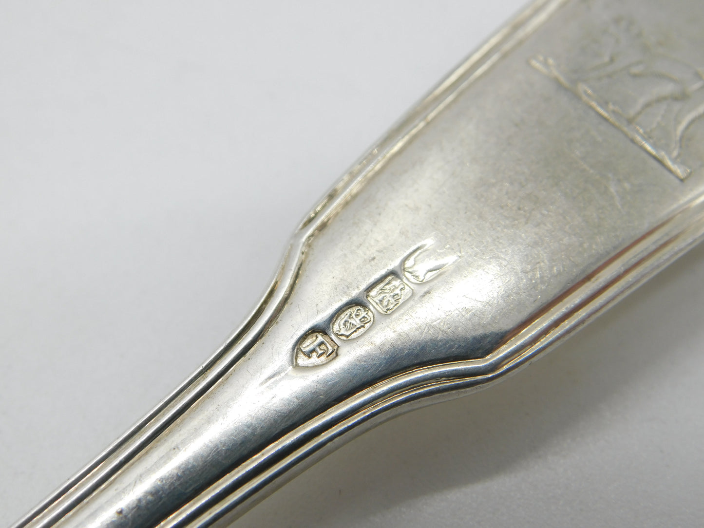 Irish Sterling Silver Table Fork with Monkey Crest Antique 1826 Georgian Dublin