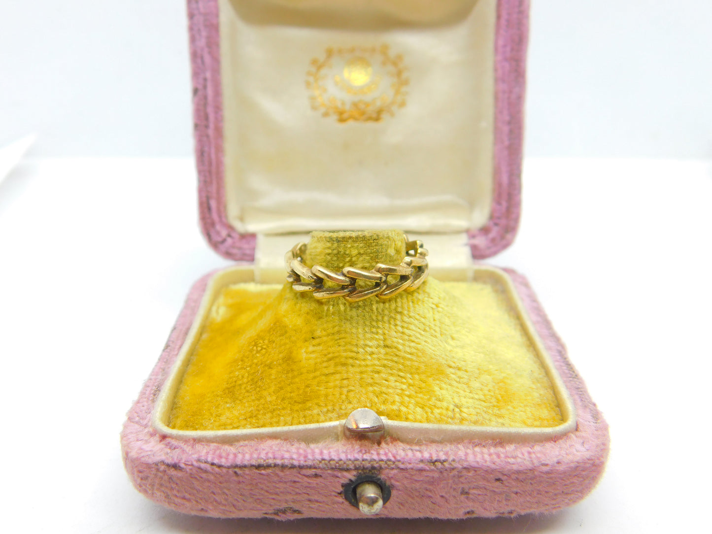 9ct Yellow Gold Woven Rope Form Band Ring 1973 London Vintage Size P UK